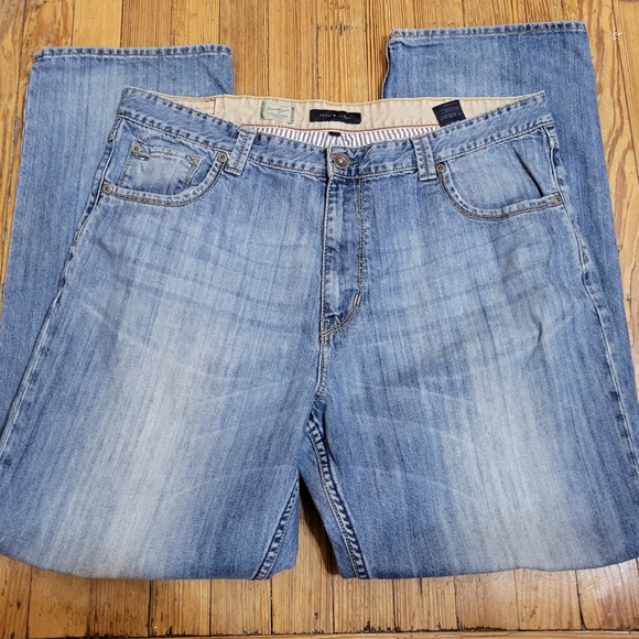 Vtg Tommy Hilfiger Distressed Straight Leg Men's 40 Jeans - Picture 3 of 7